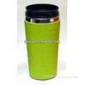 16oz green double wall stainless steel travel mug